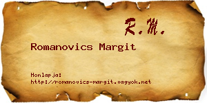 Romanovics Margit névjegykártya